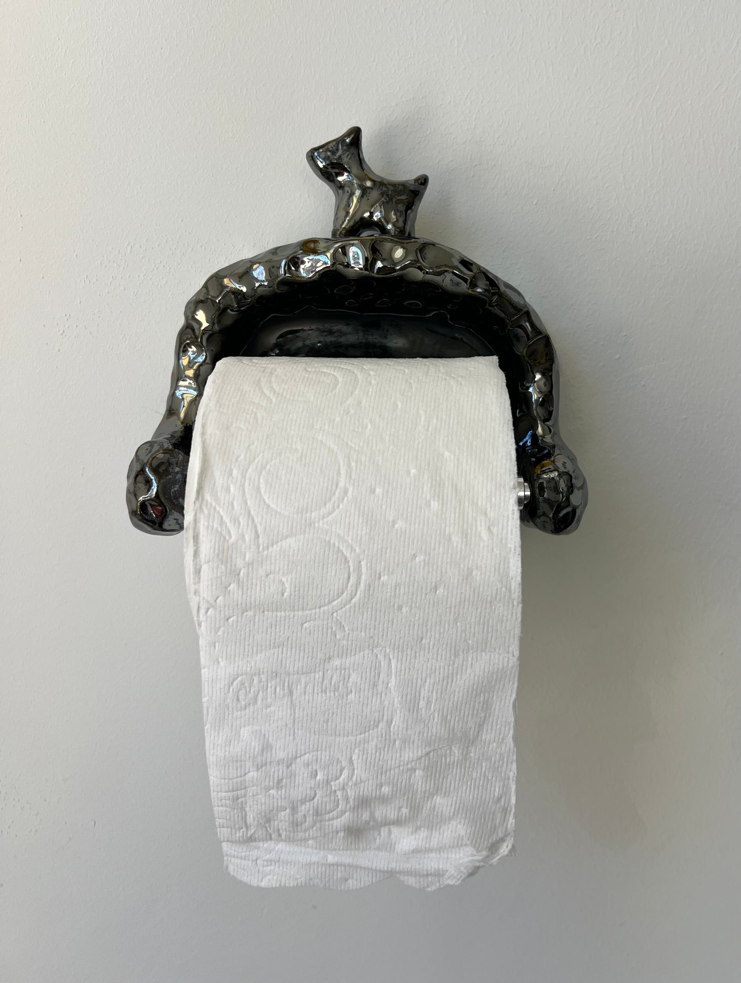 Chrome Dog Toilet Paper Dispenser