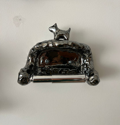 Chrome Dog Toilet Paper Dispenser