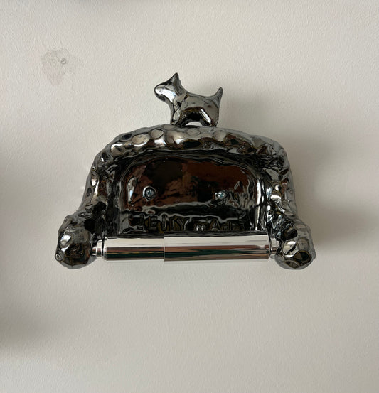 Chrome Dog Toilet Paper Dispenser