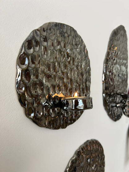Textured Chrome Tea Light Sconce