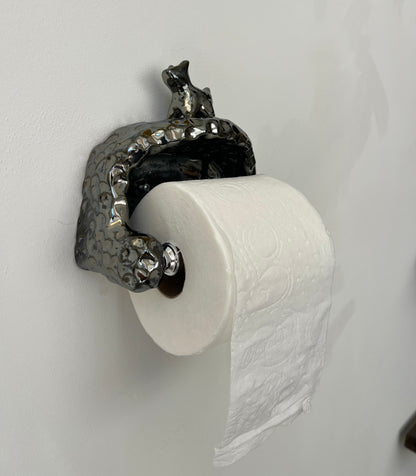 Chrome Dog Toilet Paper Dispenser